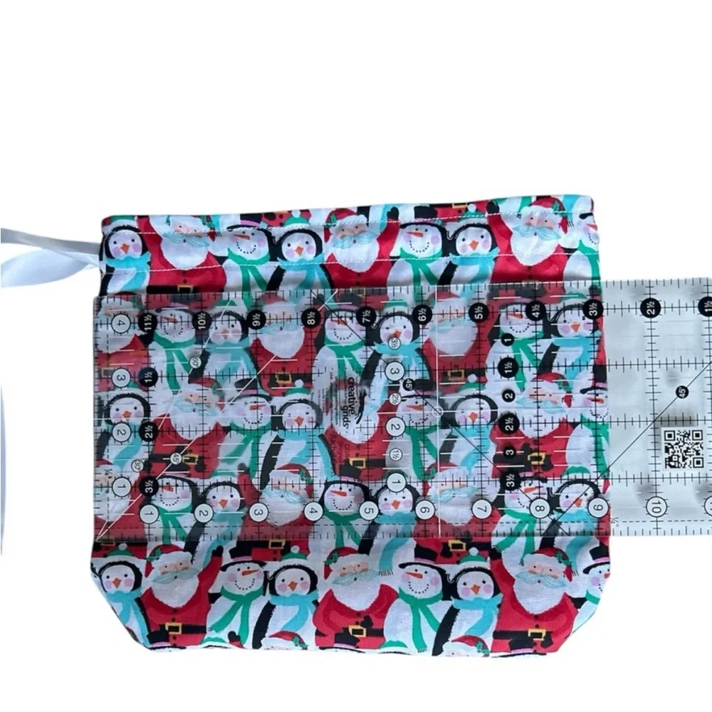 Hand Crafted Colorful Festive Christmas Themed Eco Friendly Reusable Gift Bag